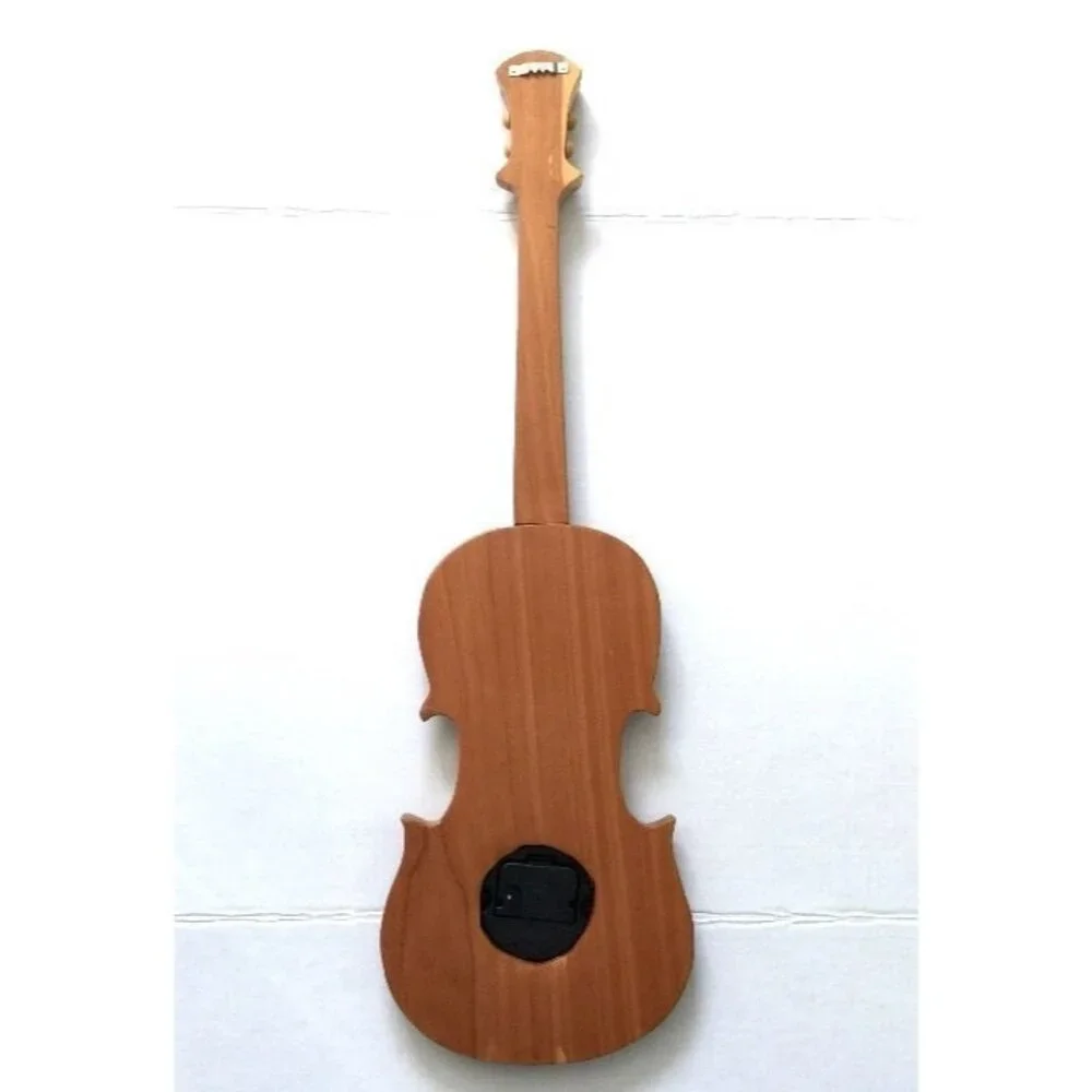 Wood Guitar Shape Wall Hanging Clock - Picture 6 of 12